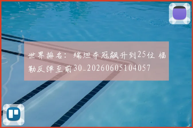 世界排名：瑞坦夺冠飙升到25位 福勒反弹至前30_20260605104057